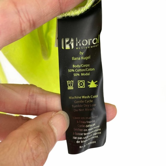 NEW Koral Lime Green Yellow Cool Down Top - Picture 11 of 13